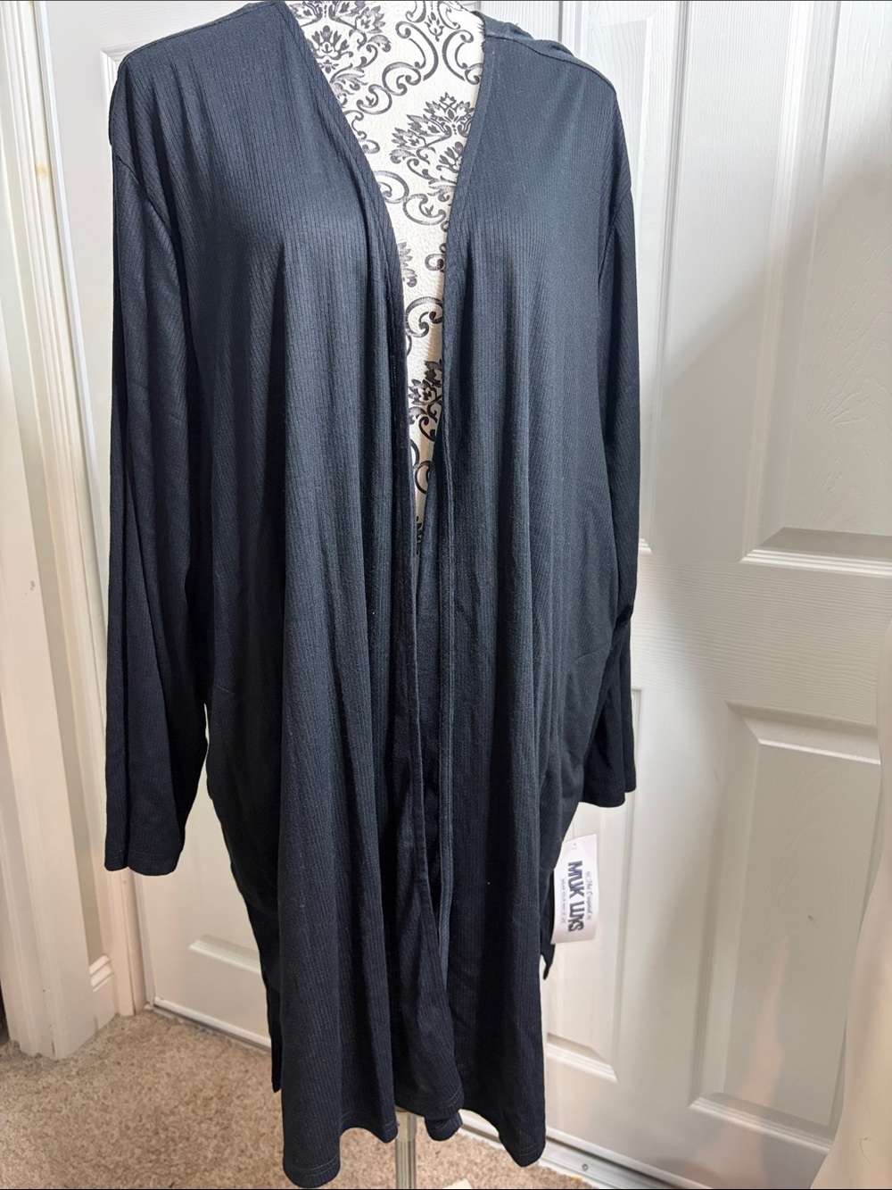 Muk Luks Black Open-Front Draped Cardigan Cape NWT 5X
